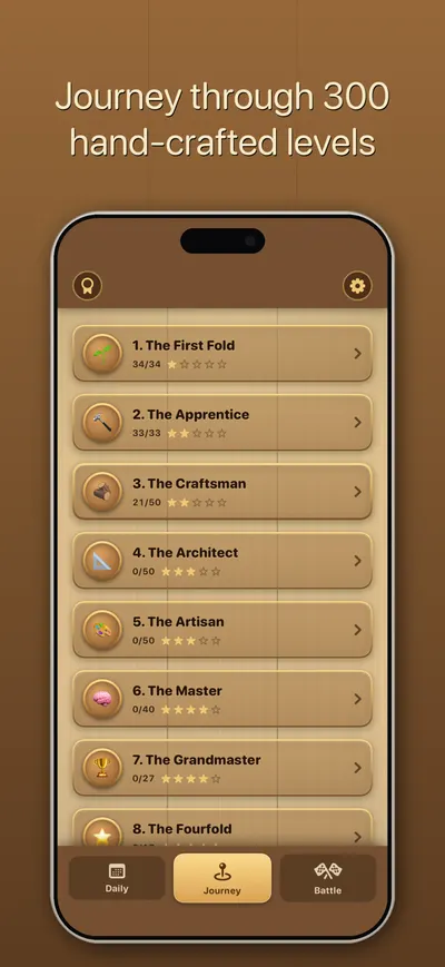 FourFold level list: journey through hand-crafted chapters